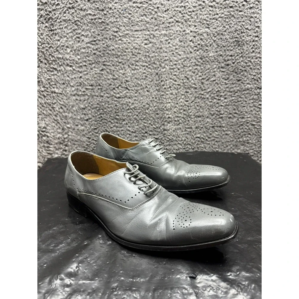 Giorgio Brutini Almond Toe Lace-Up Low Top Oxford Shoes Gray Mens Size 11 US
